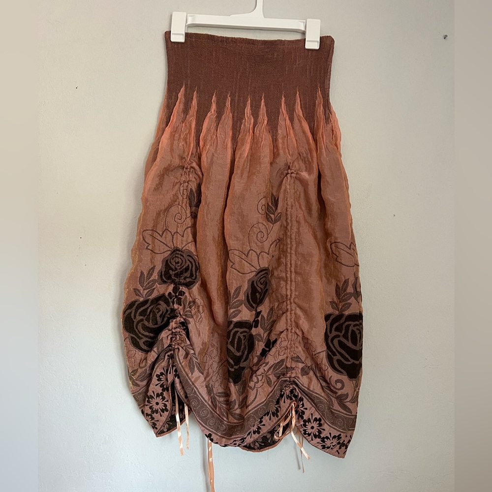 Strapless rose cocktail dress